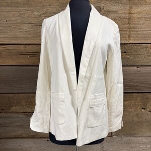 NWT Anthropologie Cartonnier open front blazer, white, size 8
